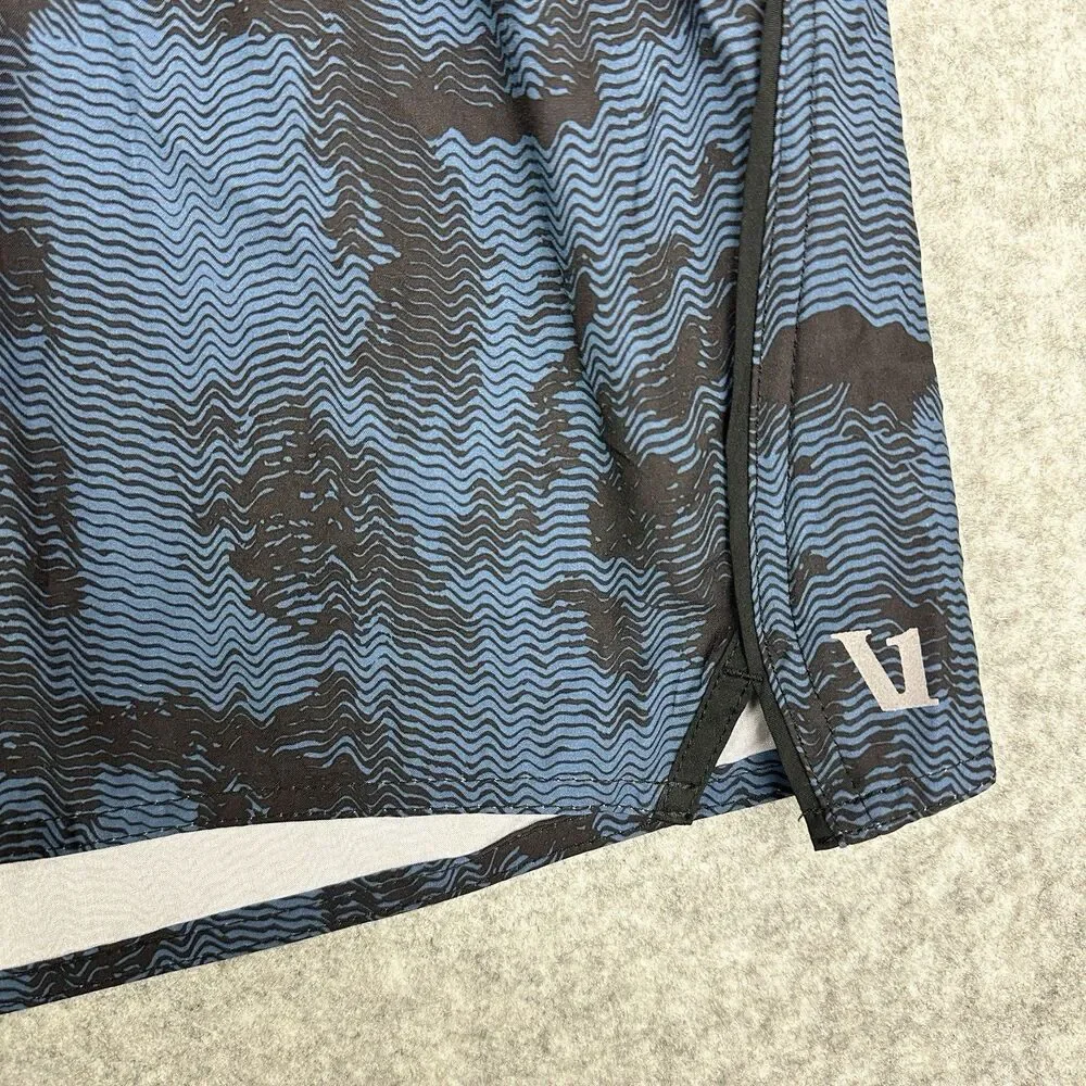 Vuori Trail Shorts Mens XXL Blue Lined Patterned Active Gym Pockets Workout 7